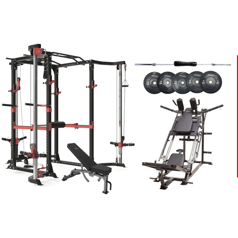 Power Rack Cage Lat Attachment Cable Cross Over TrojanHorse Pak